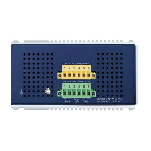 PLANET IP30 Industrial L2/L4 8-Port Géré L2/L4 Gigabit Ethernet (10/100/1000) Aluminium, Bleu