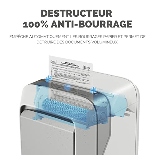 FELLOWES DESTRUCTEUR MICROSHRED LX211 BLANC COUPE MIRCROPARTICULES 230V EU/UK