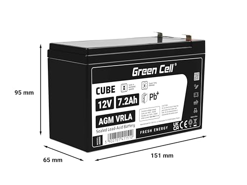 Green Cell AGM05 Batterie de l'onduleur Sealed Lead Acid (VRLA) 12 V 7,2 Ah