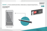 Digitus Bloc multiprise avec profilé en aluminium et interrupteur, prise électrique a contact de protection avec 7 sorties, câble d’alimentation de 2