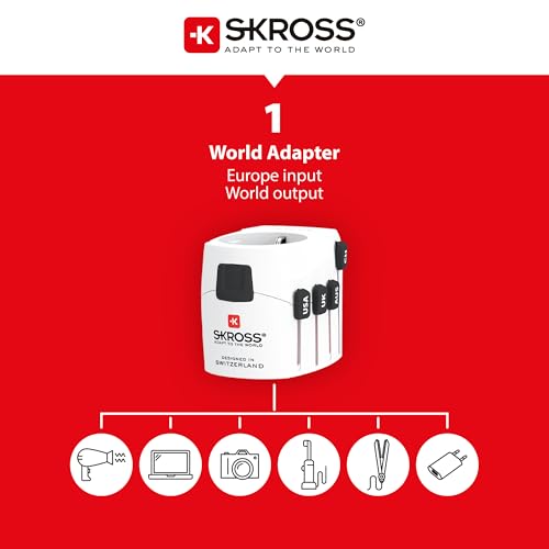 SKROSS PRO Adaptateur secteur tripolaire de voyage multi-pays