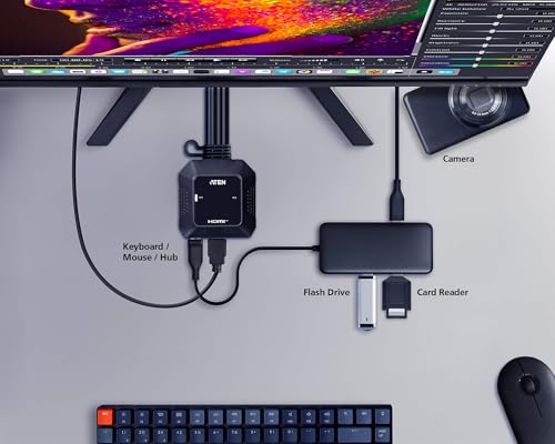 ATEN CS22H commutateur écran, clavier et souris Noir