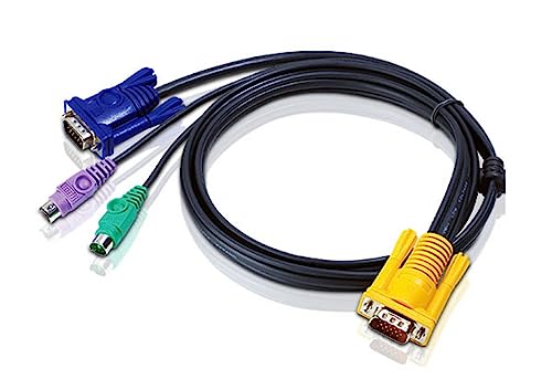 ATEN Câble KVM 3m PS/2 avec SPHD 3 en 1 - 3 m - PS/2 - PS/2 - VGA - Noir - HDB-15 + 2 x PS/2