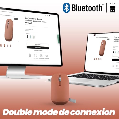 TNB COLOR - Souris sans fil double mode de connexion - rouge