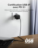 BELKIN 45W USB PD Wall Charger with PPS BLK w/ 1m 3aMP PVC C-C Cable
