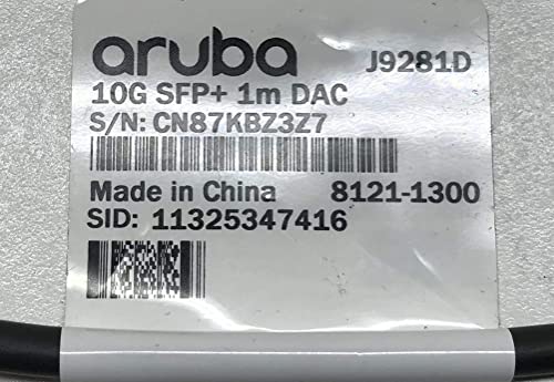 HPE Aruba 10G SFP+ to SFP+ 1m Direct Attach Copper Cable