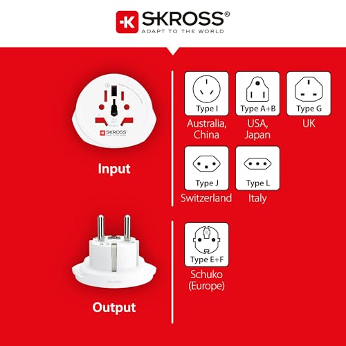 SKROSS WORLD TO EUROPE Adaptateur secteur tripolaire de voyage