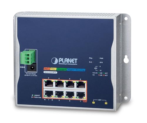 PLANET WGS-5225-8P2SV Switch industriel plat avec LCD 8p Gigabit PoE+ & Fibre