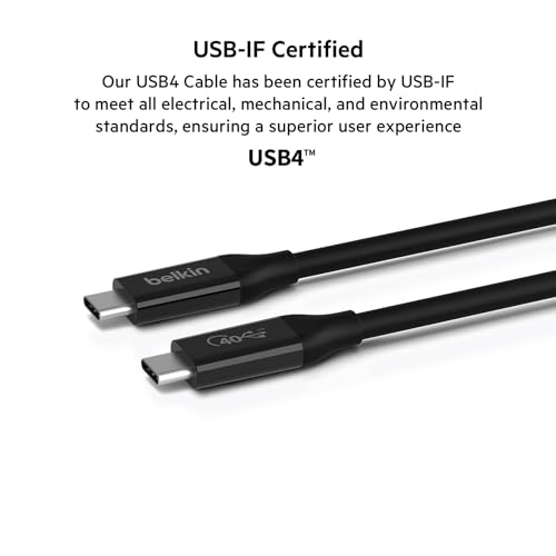 BELKIN Câble USB4 en 0.8m rétrocompatible USB3 100W