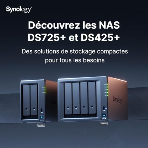 SYNOLOGY DS725+ 2-Bay Diskstation AMD Ryzen Embedded R1600 4Go DDR4 ECC SODIMM
