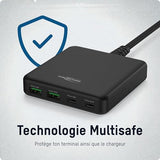 Chargeur de table 4 ports USB dont 2 ports USB Type-C Power Delivery - 65 W