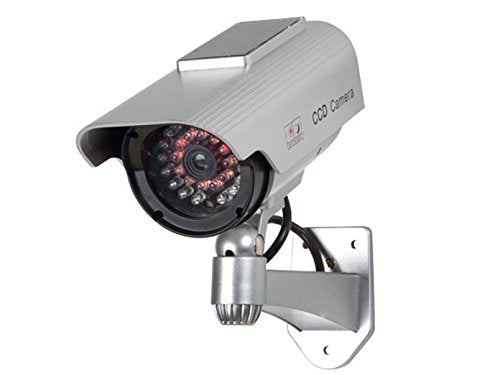 Caméra factice extérieure avec leds et panneau solaire