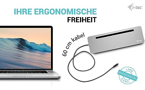 I-TEC USB-C Metal Ergonomic 4K 3x Display Docking Station with PD 100 W
