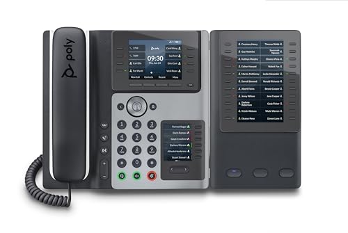 Poly Edge E450 Téléphone VoIP PoE 8/6 lignes SIP 2 x LCD USB-C WiFi & BlueTooth