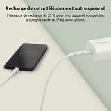 BELKIN BOOST CHARGE 25w USB-C PD PPS Single Wall Charger w/ 1m C- C Cable White