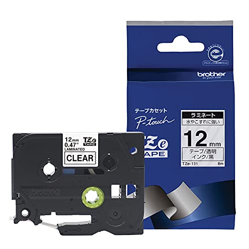BROTHER P-TOUCH TZE-S151 noir sur clear 24mm extra gluey