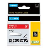 DYMO Rhino Etiquette indus Vinyle 12mm x 5,5m blanc sur roug