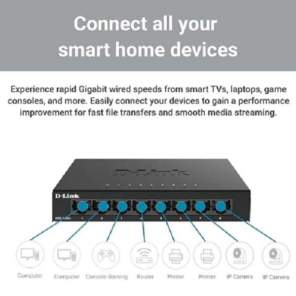 D-LINK 8-Port Layer2 Gigabit Light Switch without IGMP