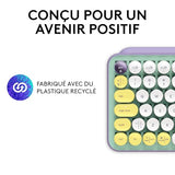 LOGITECH POP Keys Wireless Mechanical Keyboard With Emoji Keys - DayDream Mint Central (FR)
