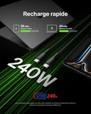 BELKIN USB-C TO USB-C 240W 2.0 BRAIDED PCR 1M BLACK