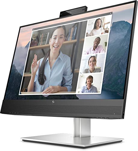 HP Écran de conférence E24mv G4 FHD avec webcam IR 5Mpx 23.8p Moniteur 24 FHD 1920x1080 HDMI VGA USB hub DisplayPort 3/3/0