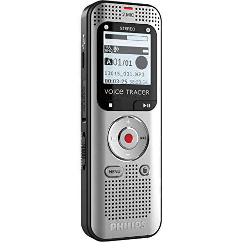 PHILIPS Dictaphone VoiceTracer DVT2010 :Optimisé pour les notes 8Go, 2mic, 40h