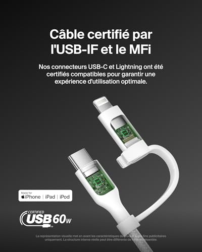 BELKIN 2-in-1 USB-C and LTG cable