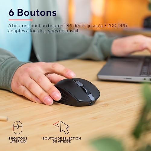 TRUST Souris sans fil OZAA Compact multi-connexion - Noire