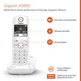 Gigaset AS690 TRIO téléphone DECT blanc - base + 3 combinés