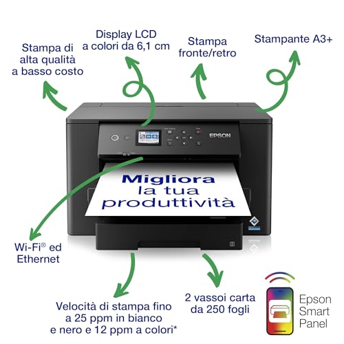 EPSON WorkForce WF-7310DTW Printer colour Duplex ink-jet A3 4800x2400dpi 25ppm mono/12ppm colour USB 2.0 LAN Wi-Fi