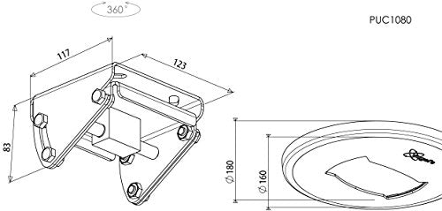 PUC 1080/Ceiling Plate Lge Tilt Turn Blk
