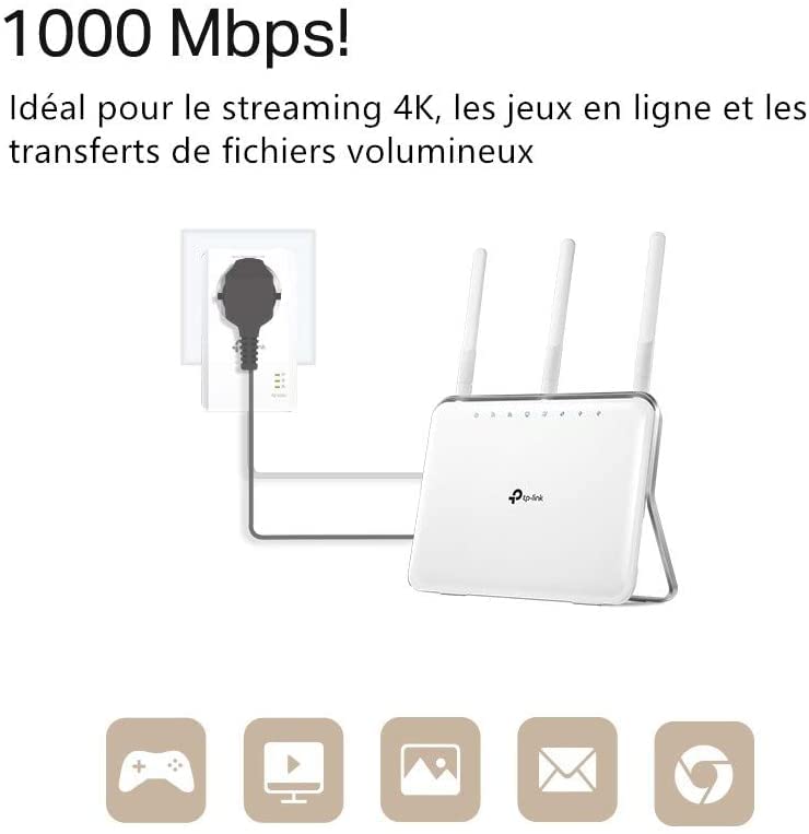 TP-LINK TL-PA7017P Boitier CPL AV1000 seul à prise Gigogne