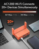 Cudy AC1200 routeur sans fil Fast Ethernet Orange