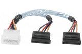 Adaptateur d alimentation Molex vers 2x SATA - 15 cm