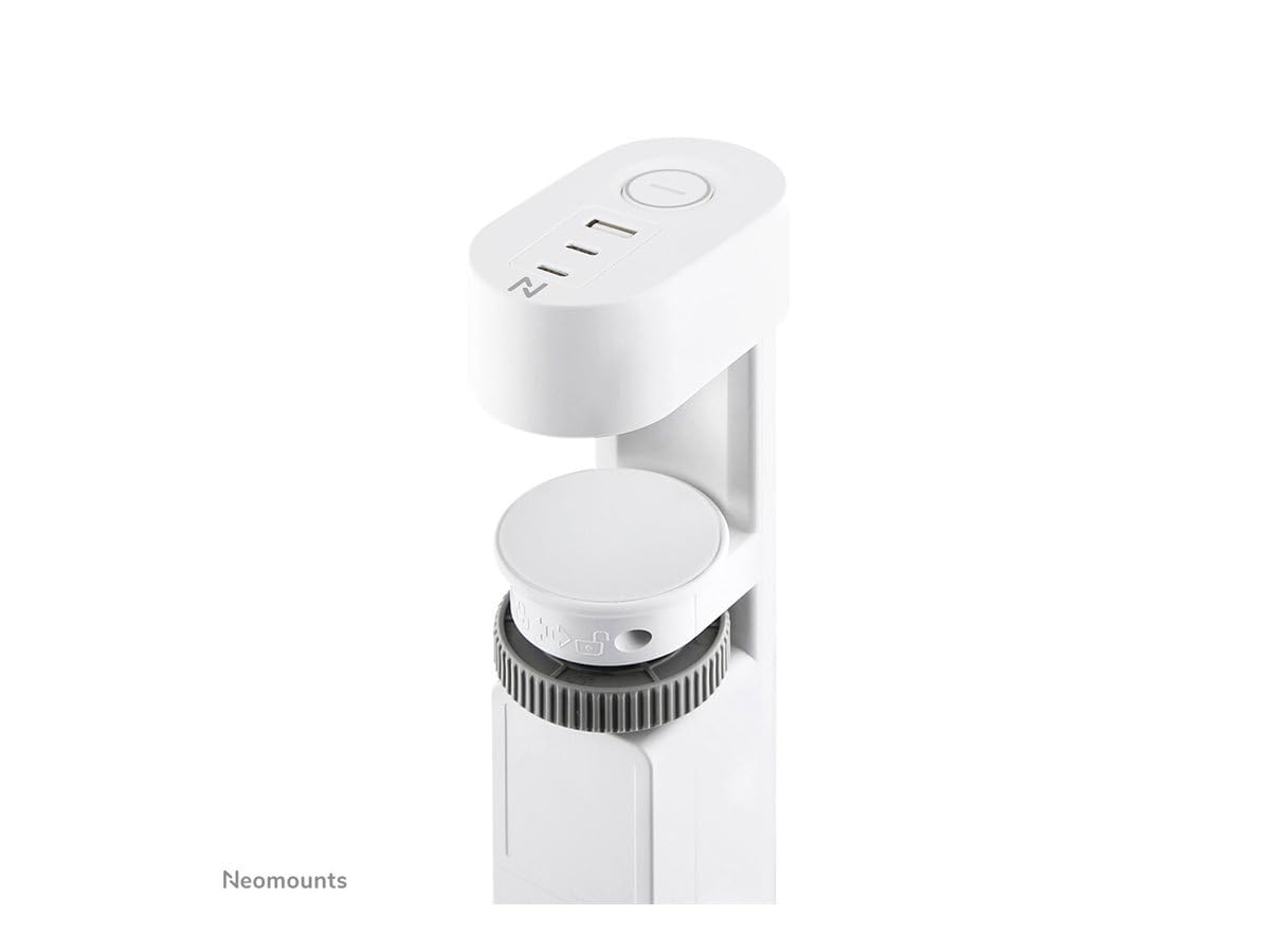 NEOMOUNTS VOLT Desk Clamp socket with Quick-charge USB Ports clamp 0-50mm 3x type-F 230V 1x USB-A 18W 2x USB-C 20W
