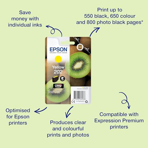 EPSON 4LB Singlepack Yellow 202 Kiwi Clara Premium Ink