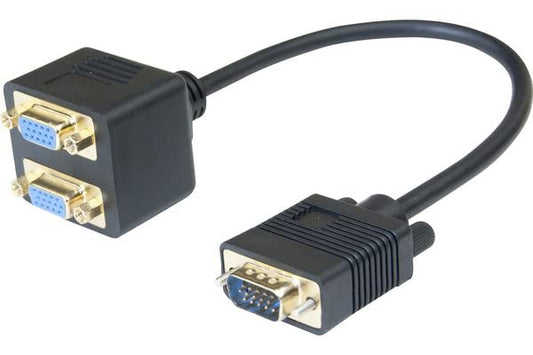 Cable 1 vga /m vers 2 vga /f - 30CM