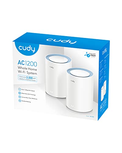 Cudy M1200 2-pack Bi-bande (2,4 GHz / 5 GHz) Wi-Fi 5 (802.11ac) Blanc 1 Interne