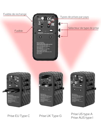 VERBATIM GAN III UNIVERSAL TRAVEL ADAPTER UTA-06 WITH 2 X USB-C PD 100W & QC 4+ / 2 X USB-A QC 3.00 WCF (P)