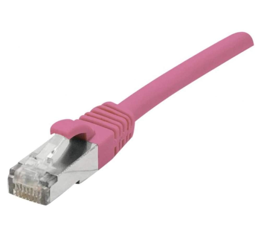 Cordon RJ45 catégorie 6A S/FTP LSOH snagless rose - 0,3 m