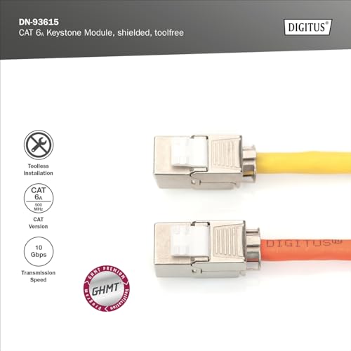 Digitus CAT 6A, module Keystone, blindé, installation sans outil