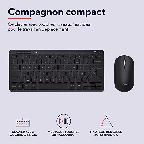 TRUST Pack clavier & souris sans fil LYRA Bluetooth - noir (FR)