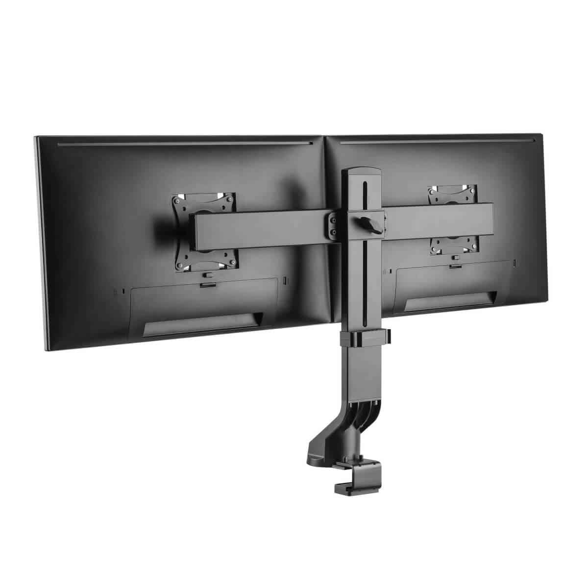 EATON TRIPPLITE Dual-Display Monitor Arm with Desk Clamp and Grommet - Height Adjustable 17p to 27p Monitors