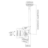 NEOMOUNTS FPMA-C060BLACK Support de plafond pour écran de 10-40p - h 60-85 cm