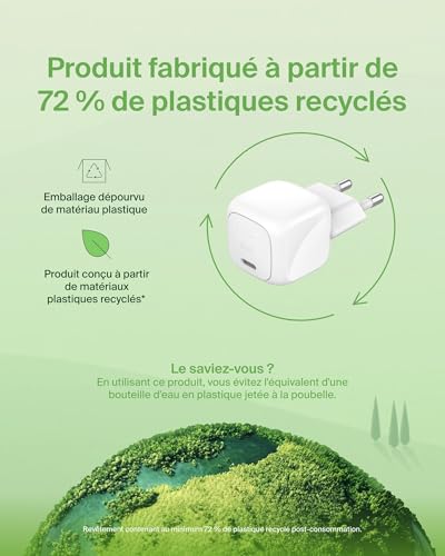 BELKIN 30W USB PD Wall Charger with PPS WHT w/1m C-C