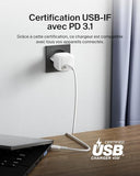 BELKIN 45W USB PD Wall Charger with PPS WHT w/ 1m 3aMP PVC C-C Cable