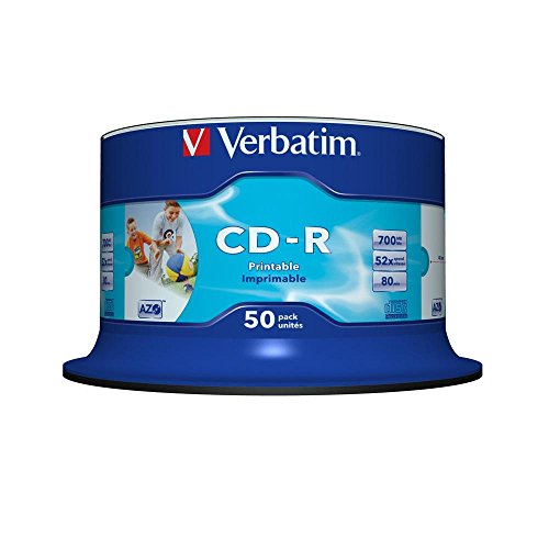 VERBATIM CD-R AZO 700Mo 52X WIDE PRINTABLE NO-ID SURFACE 50 PACK WCF (P)