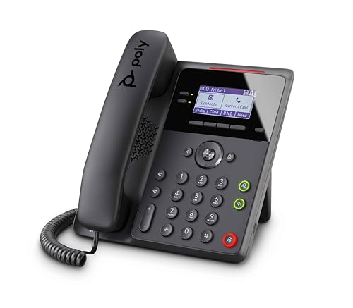HP Poly Edge B20 IP Phone and PoE-enabled téléphone fixe Noir 2 lignes LCD