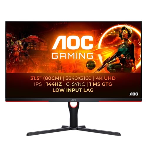 "AOC G3 U32G3X/BK écran plat de PC 80 cm (31.5"") 3840 x 2160 pixels 4K Ultra HD LED Noir, Rouge"