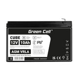 Green Cell AGM Battery Lead Acid 12V 10Ah Maintenance Free for UPS and - Battery - 10.000 mAh